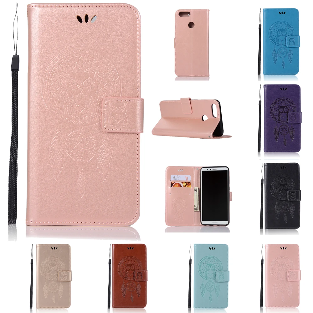 

PU Leather Mobile Case for Huawei Honor 7X 7C Dream catcher Pattern Flip Cover Wallet Magnet Stand Phone Case for Honor 8 6C Pro