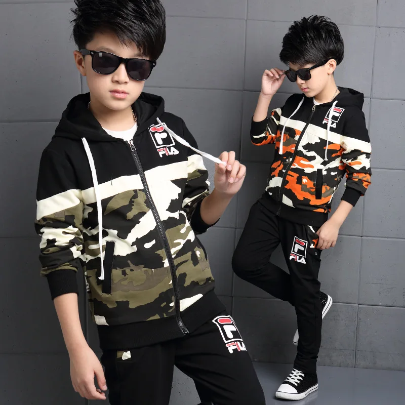 

2016 Autumn New Arrival Boys Fashion Camouflage Clothing Set Children's Military Uniform Tracksuit Kids Splicing Sport Suit