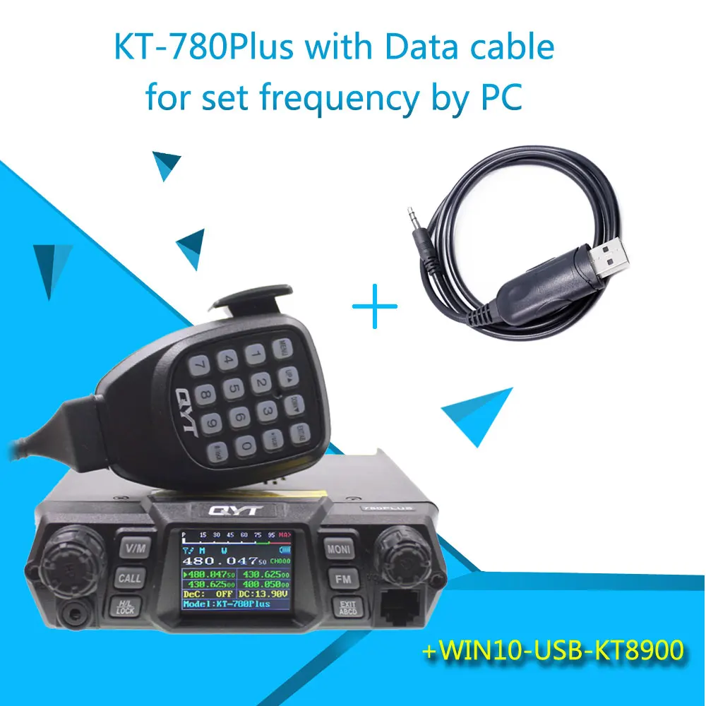 QYT KT-780 Plus Walkie Talkie UHF 400-470 МГц 80 Вт KT-780plus четырехъядерный Дисплей Автомобильная Мобильная радиостанция любительский радиоприемник