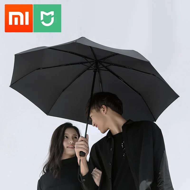 Автоматический складной зонт Xiaomi Mijia защита от УФ лучей черный дождливый