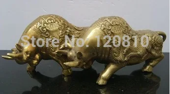 

Rare Old 18C copper Running Bull Statue/ Sculpture, a pair, good carving ,best collection