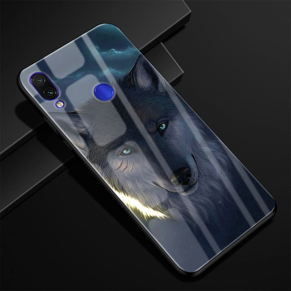 Чехол для Xiaomi Redmi Note 7 закаленное стекло роскошная броня Противоударная задняя