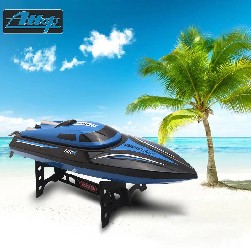

ATTOP Electric Remote Control RC Boat H100 2.4Ghz High-Speed Racing Remote Control Ship With LCD Screen Simulation Nautical Toy
