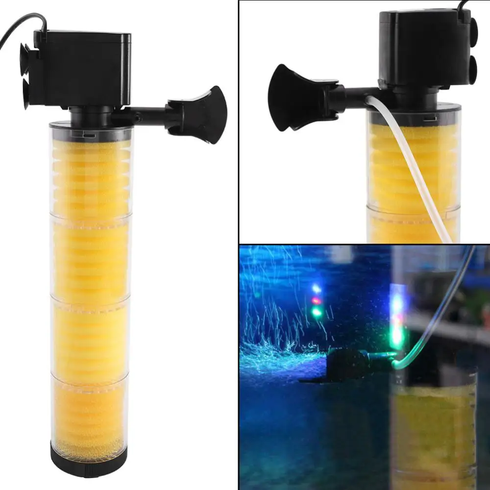 Aquarium Oxygen Pump 3 in 1 Aquarium Filter Oxygen Air Pump Submersible