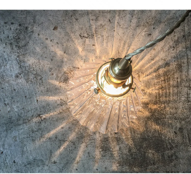 Glass Pendant Light Nordic Pendant Lamp Copper Lamp Brass Creative Minimalist E27 Transparent Lampshade For Restaurant Light