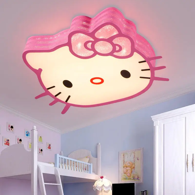 Hello лампа кошечка для детей, для девочек, для комнаты, люстры, лампа для спальни, прикроватная, для детской комнаты, Декор, розовый, белый цвет, потолочный светильник, светильники