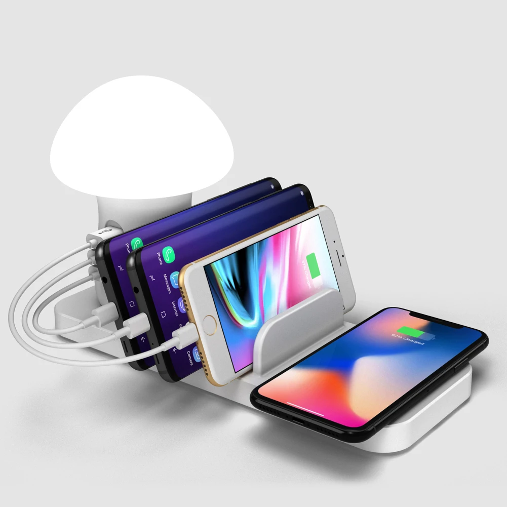 

10W Quick Charge 3.0 QI Wireless USB fast charger for iPhone X XR XS Max 8 Samsung S9 8 for Xiaomi Mix 2S 9 phone charging dock