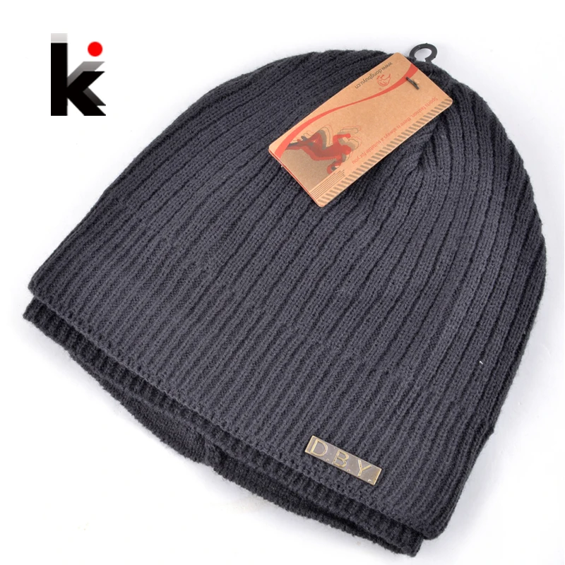 

2018 Skullies winter balaclava mens designer hat mask knitted wool cap men beanie plus thick velvet hats for men turban