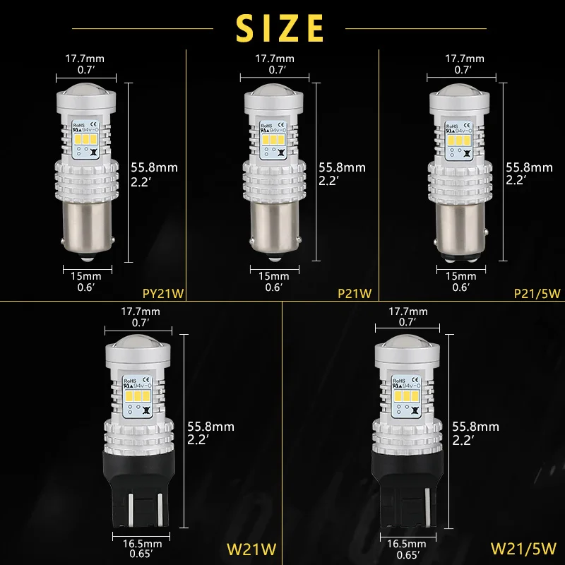 NAO P21W PY21W светодиодный T20 W21/5 Вт P21/5 Вт 7443 7440 светодиодный 6 Вт высокой мощности Мощность Авто дневные ходовые огни, 1157 Белый 1400LM W21W Красный 12V BAY15D BAU15S Янтарный