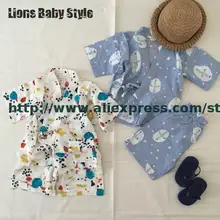 New New Fashion Ins Summer Colorful Bird Dot Kids Boys Girls Newborn Baby Clothing Set Casual Japan Kimono Free Shipping!