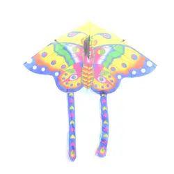 Разные цвета нейлон Радуга бабочка кайт открытый складной детский кайт трюк кайт Surf с 50 м Управление бар и линии 90*50 см