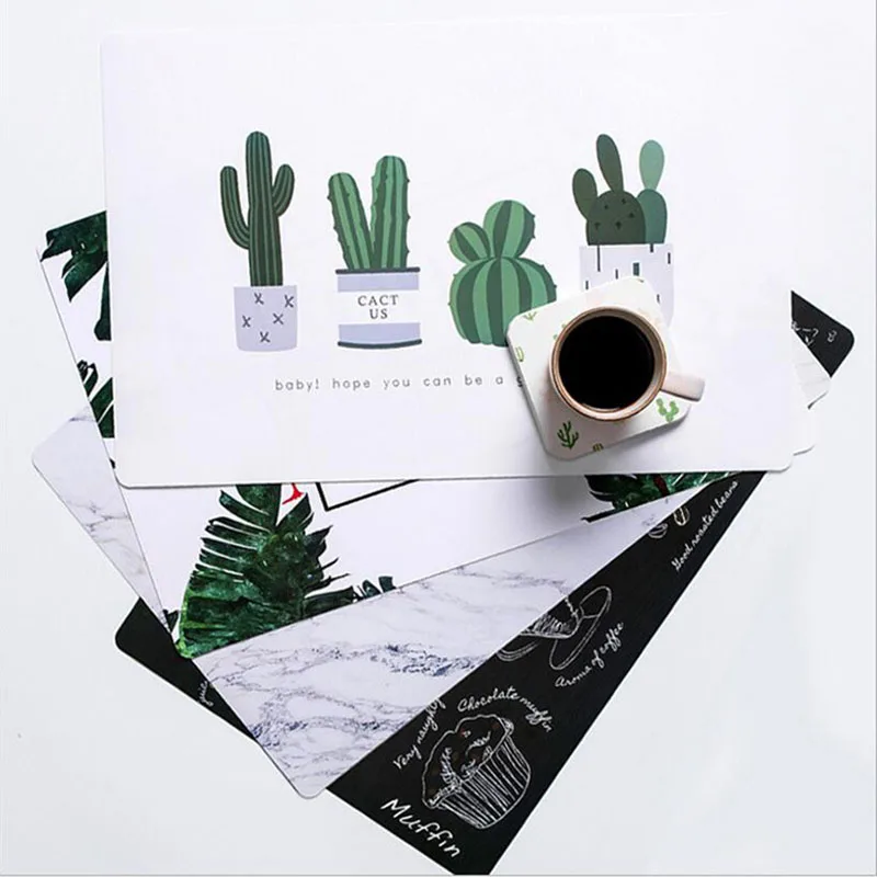 1pc Fashion Cactus Flamingo Desk Mat Table Coaster Novelty ...