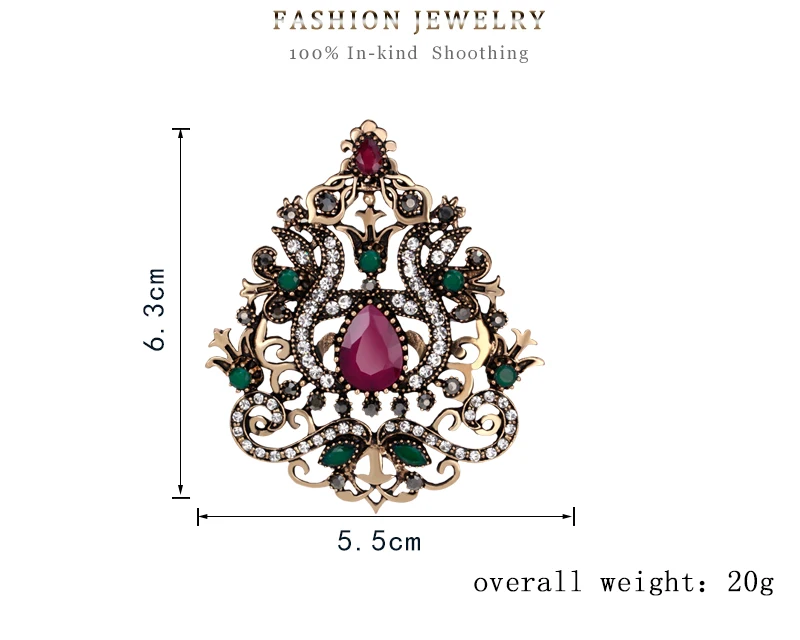 Большой цветок Для женщин Броши Корона Дизайн Винтаж брошь Булавки Колареш смолы шарф Пряжка турецкий индийские украшения