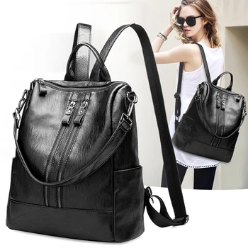 

Fashion Women Backpack Genuine Leather High Quality Leather Backpacks for Teenage Girls Female School Shoulder Bag Bagpack