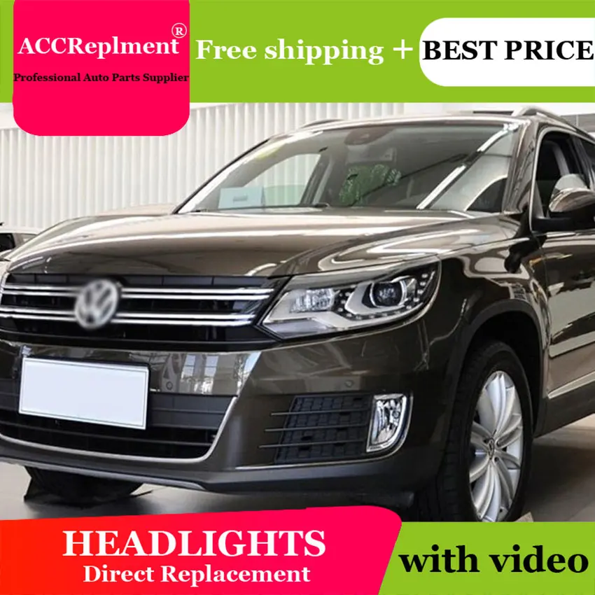 

AUTO PRO 2013-15 For vw tiguan headlights car styling Q5 bi xenon lens LED DRL14 High brightness led xenon H7 led parking