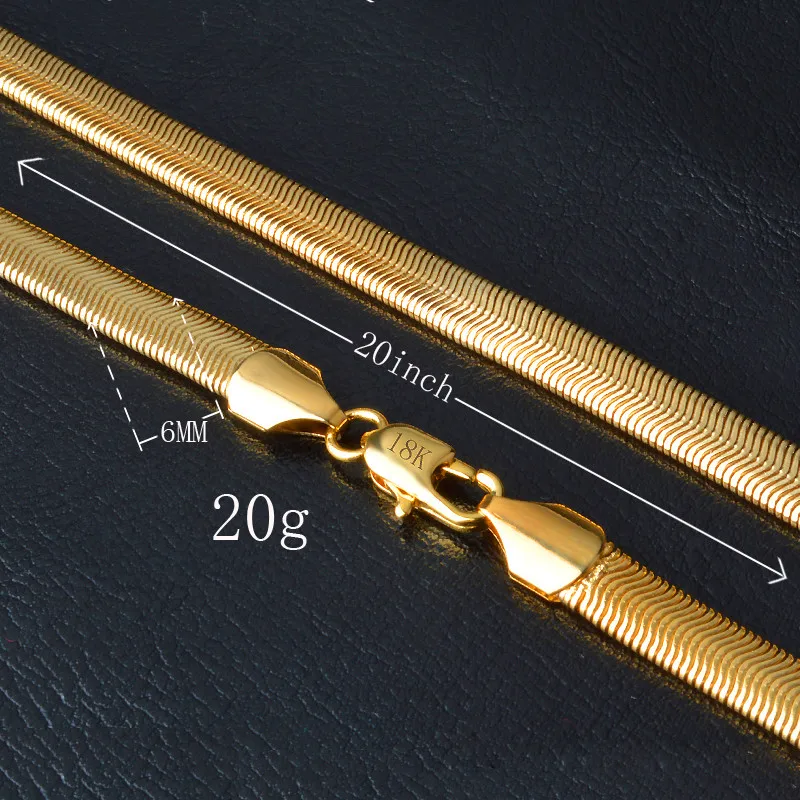 Новинка заводская цена Модный женский/мужской дизайн 6 мм широкий флип/елочка цепь хорошее золотое покрытие ювелирное ожерелье YH05