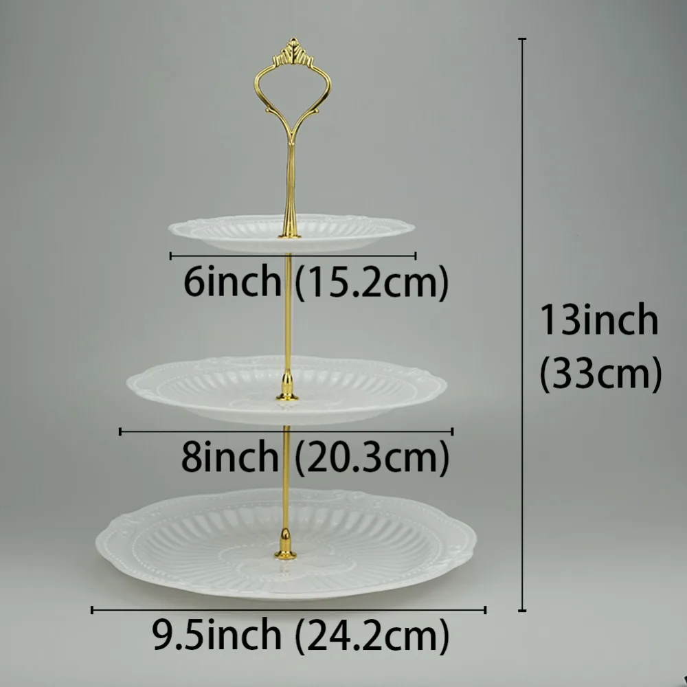 3 уровневая белой Пластик подставка для тортов десертов подставка кондитерский стенд держатель подставка для кексов сервировочное блюдо для вечерние свадебный Декор для дома
