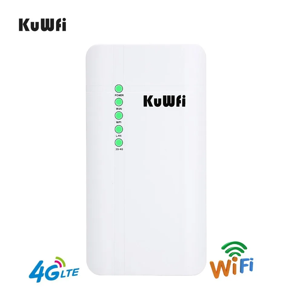 

KuWFi Outdoor 4G LTE Wireless CPE Router 150Mbps Outdoor Waterproof CAT4 Wireless Router for Home/Office Support 32 Wifi users