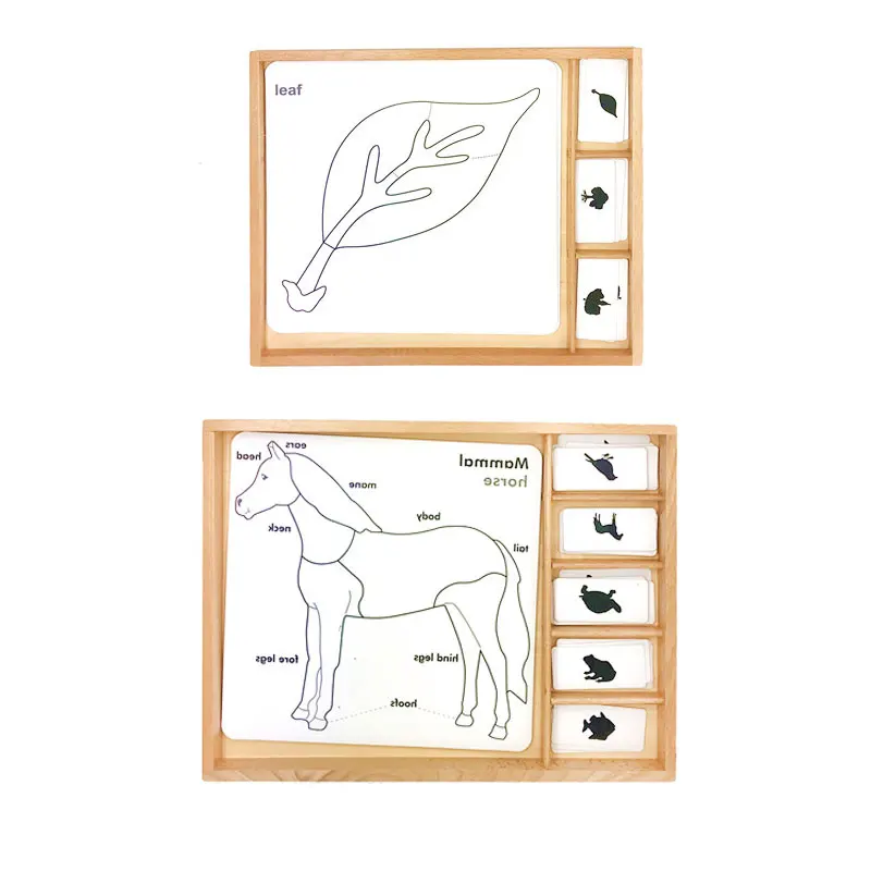 Wooden Montessori Toys Montessori Animal Card Puzzle Learning Educational Toys for Toddlers Juguetes Brinquedos MI2944H