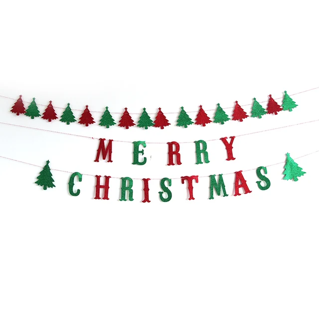 merry christmas banners green red letter hanging flag christmas christmas banners