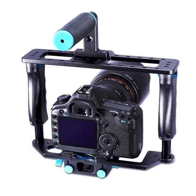 PULUZ ручной алюминиевый сплав рельс 15 мм стержень DSLR Rig Видео камера клетка рельс с верхней ручкой для Canon Nikon Olympus DSLR
