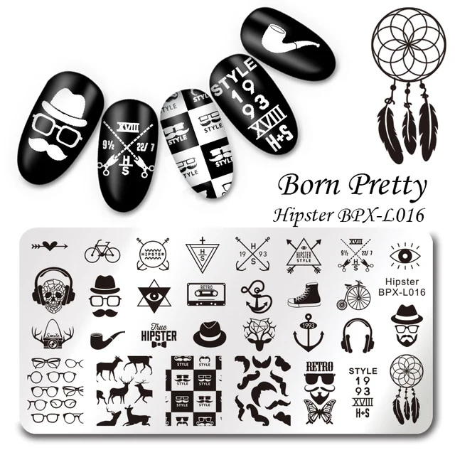 nascido bonita hipster Óculos retângulo dream catcher nail art