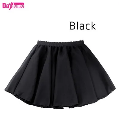 Шифоновая балетная юбка с запахом, лирическая прозрачная танцевальная юбка для девушек и женщин - Цвет: black band skirt