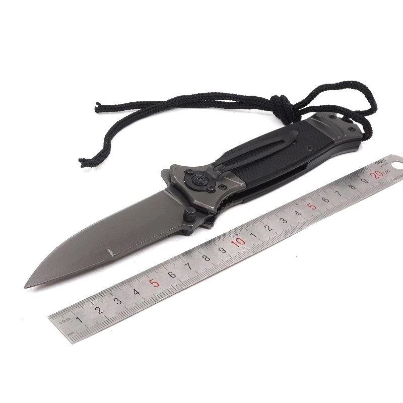 Складной нож, тактический нож, карманный, для кемпинга, на открытом воздухе, для охоты, ножи для выживания, EDC 440c, лезвие G10, ручка, мультитул, инструменты - Цвет: Черный