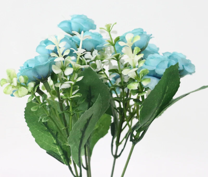 JAROWN Simulation Rose Flowers Artificial 15 Head Rose Bouquet For Wedding Decorations Home Garden Decor Accessories Fleur (19)