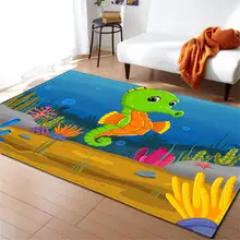 3D океанские рыбы ковер Детская комната Декор коврик анти-скольжение мягкая спальня гостиная мультфильм морской конек ребенок коврик для ползанья