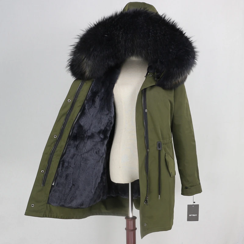 Top OFTBUY Waterproof Long Parka Real Fur Coat Winter Jacket Women Natural Raccoon Fur Collar Real Rabbit Fur Liner Detachable Warm 26
