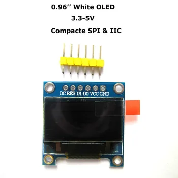 

0.96" white 0.96 inch OLED module 12864 128x64 Dots Graphic LCD Display Module For Arduino SPI IIC 3.3-5V