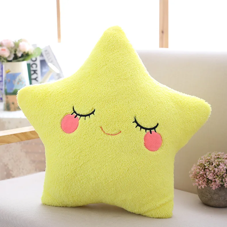 cute sky series plush baby toys stuffed soft cartoon cloud water moon star plush pillow sofa cushion for kids birthday gift - Цвет: yellow star