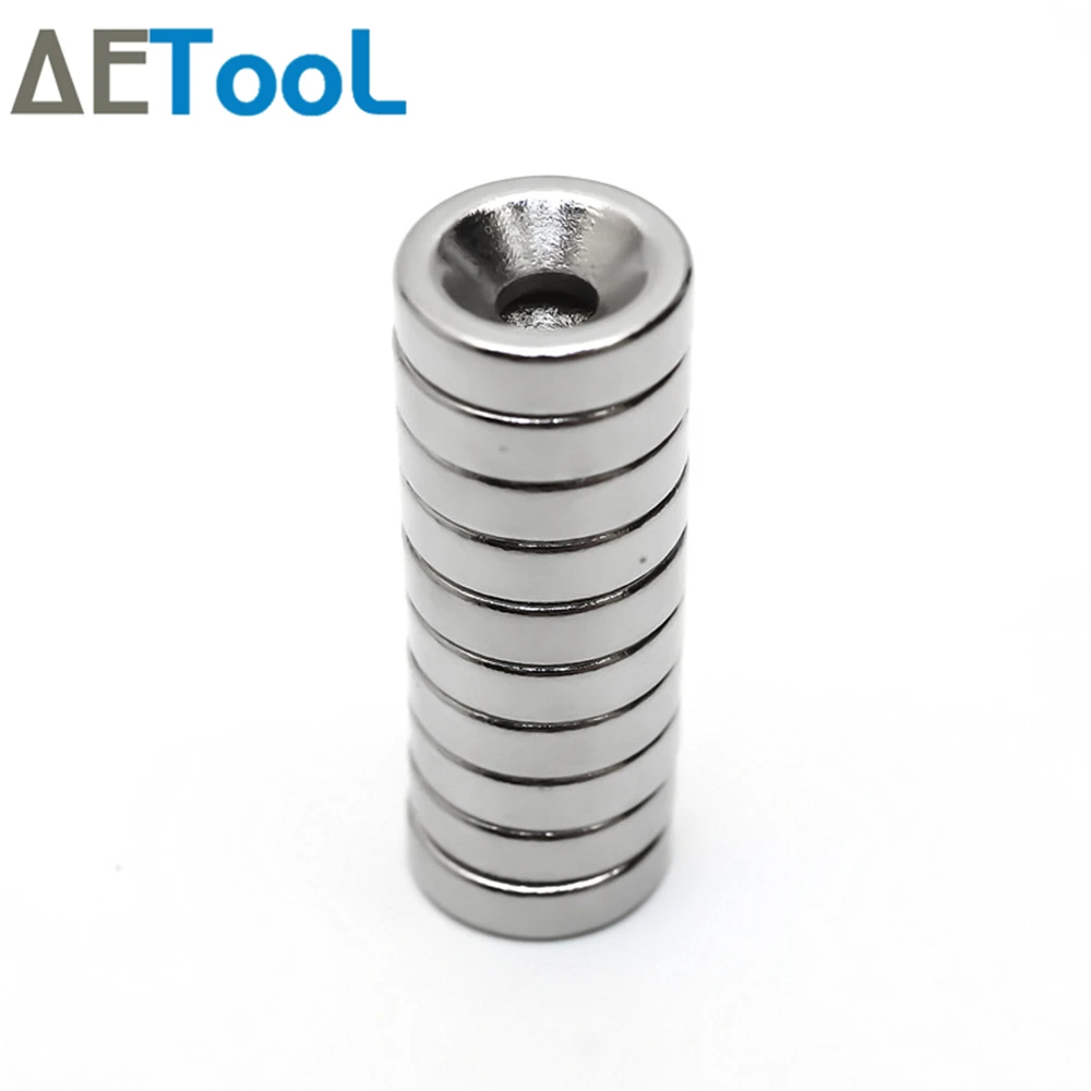 

AETool New N38 10 x 3 mm Hole: 3mm Ring Neodymium Countersunk Magnets 10x3 mm Super Strong Rare Earth Magnet 10*3 - 3 mm