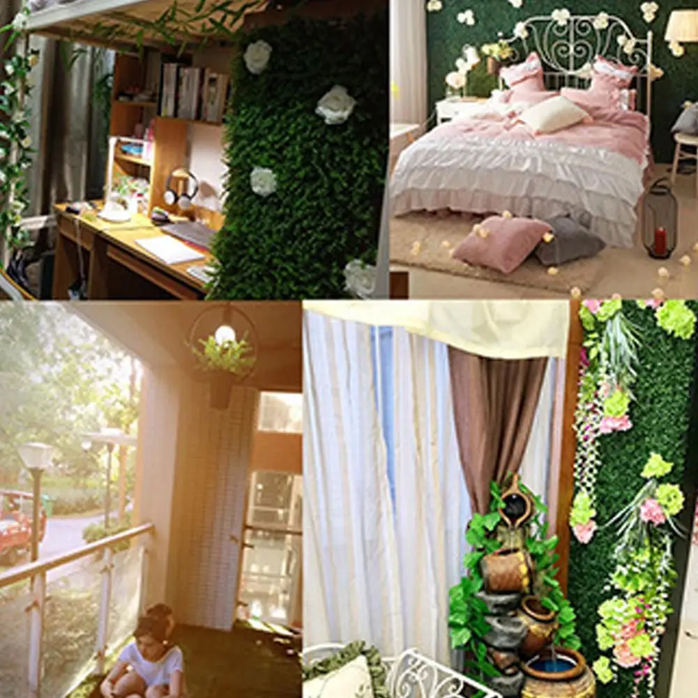 Искусственное растение, Пластиковый садовый поддельный коврик с ограждением, панель, решетка, украшение стены для дома, свадьбы, балкона