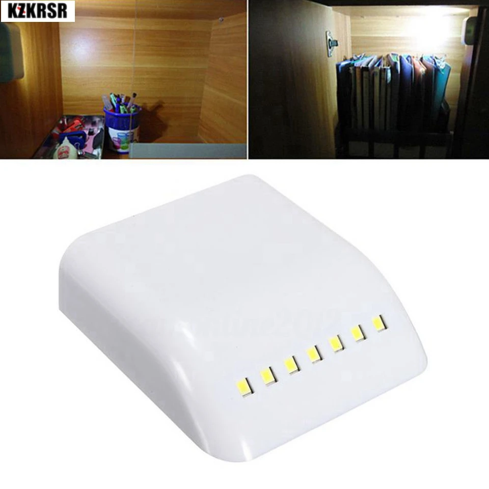 

7 LED Sensor Night Lamp Induction Intelligent Cabinet Wardrobe Battery Lights Door Autoswitch Sensor LED Cabinet Closet Light