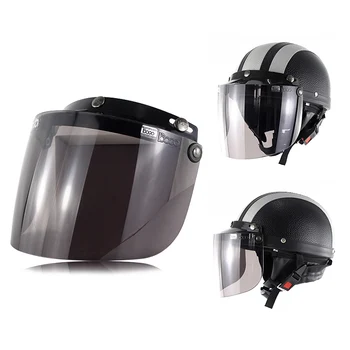 

Windproof 3-Snap Visor Lens Shield for Motorcycle Helmets Flip Up Down M8617