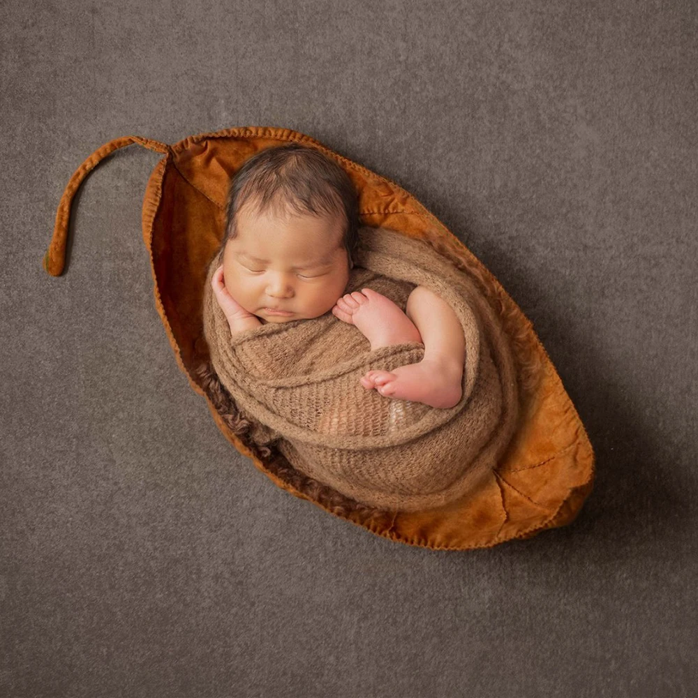 D&ampJ Newborn Baby Photography Props Posing Blanket Yellow Leaves Soft Basket Filler Photo Prop Fotografia Studio Kids Accessories | Мать и