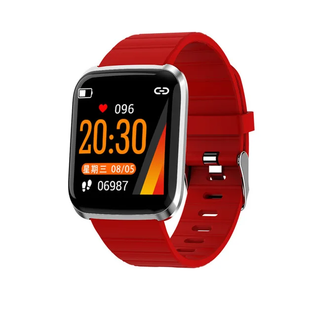 Мужские Смарт-часы с измерением артериального давления Мужские t Монитор Сердечного Ритма Смарт-Браслет фитнес-трекер для iOS Android pk fitbits - Цвет: 116Pro Red