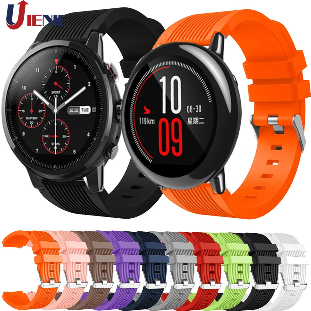 Ремешок силиконовый для Xiaomi Huami Amazfit Pace/Stratos 3 2 2S/GTR спортивный браслет наручных