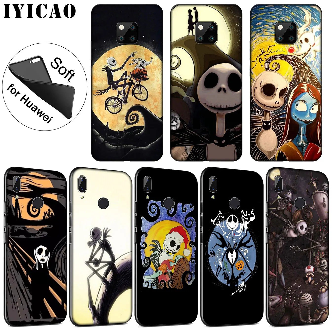 

IYICAO Nightmare Tim burton Halloween jack Soft Silicone Phone Case for Huawei Nova 3i 3 2i for Huawei Mate 20 10 Pro Lite Cover