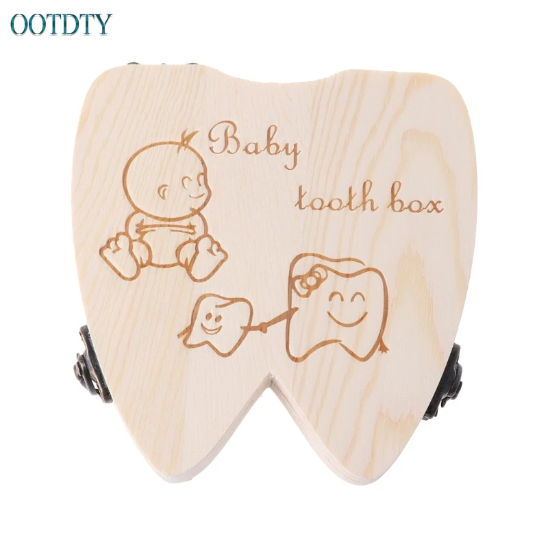 Высокое качество детская коробка для зубов деревянный органайзер для молочных зубов хранения мальчиков девочек сохранить сувенир чехол APR13