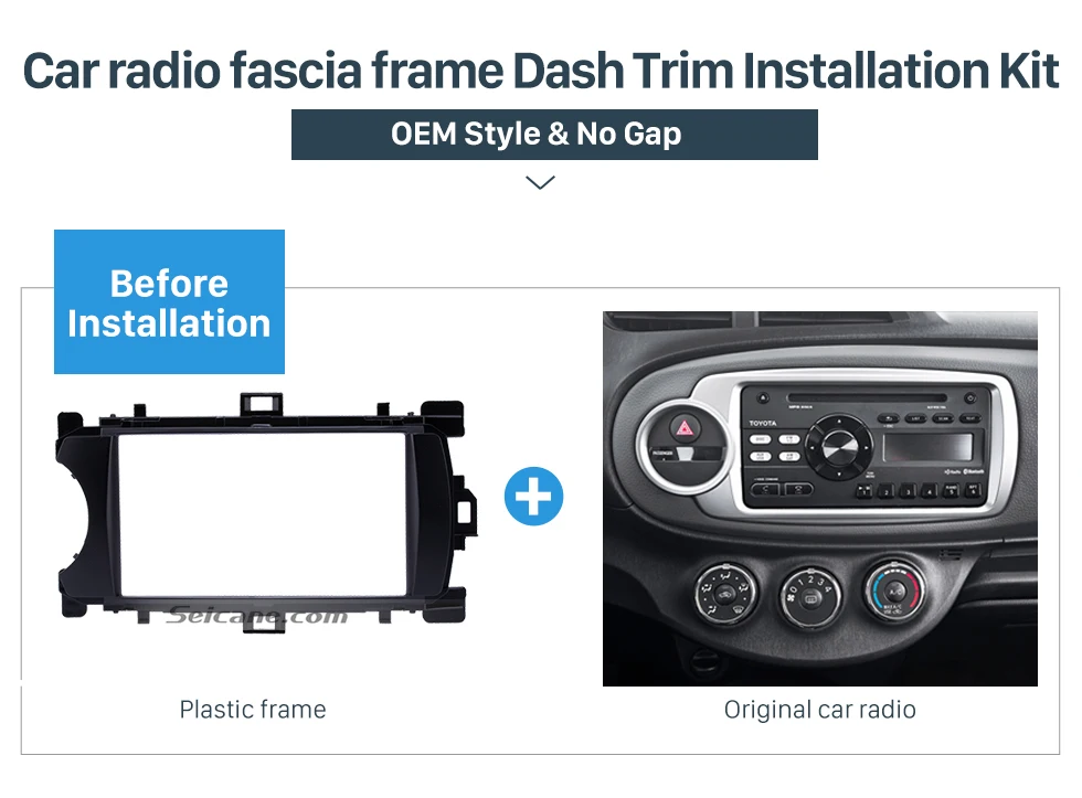 Car radio fascia frame Dash Trim Installation Kit  Ingenious Double Din 2012 Toyota Yaris Vitz LHD Car Radio Fascia Stereo Dash CD Trim Bezel Audio Cover 