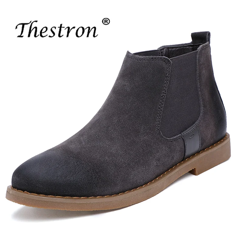 

2018 New Trend Mid-Top Chelsea Boots Men Luxury Brand Comfortable Boots Ankle Autumn Winter Fashion Leather Warm Shoes