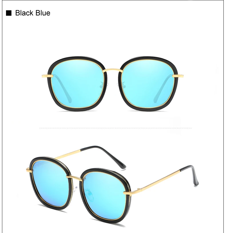 Два Oclock корейской моды поляризованных солнцезащитных очков Для женщин дизайнерские солнцезащитные очки женские черные очки