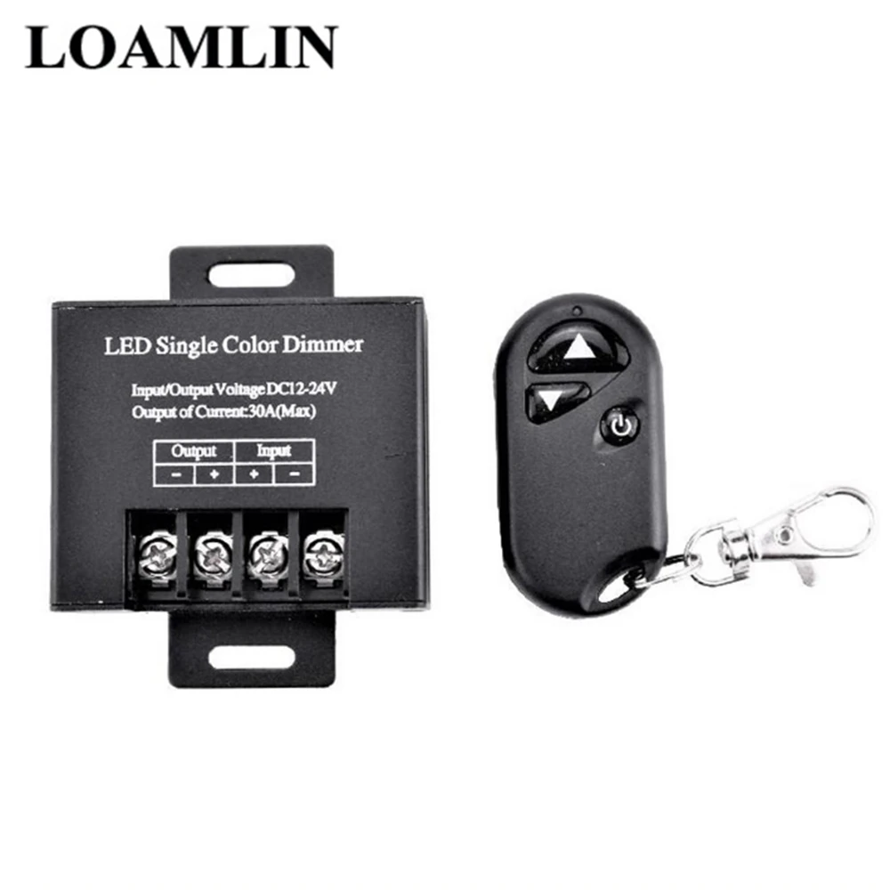 

LED Dimmer Controller DC12-24V 30A 3Key Wirelss RF Remote Control for Single Color 5050 3528 LED Strip