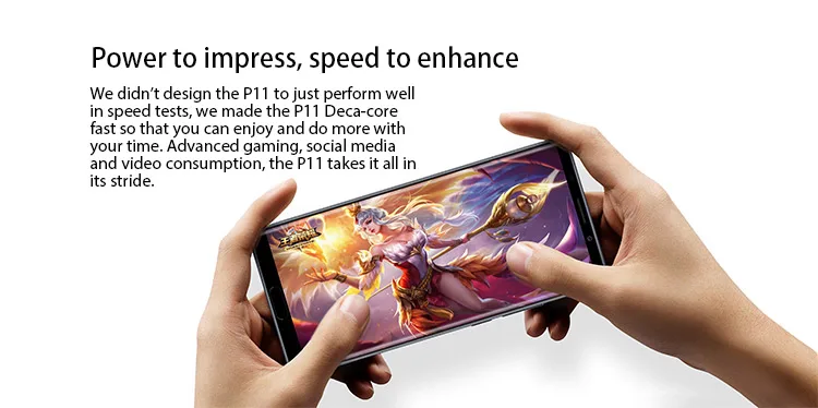 ELEPHONE P11 4GB RAM 128GB ROM Helio X25 MTK6797T 2.5GHz Deca Core 6.0 Inch 2.75D Incell FHD+ Full Screen Android 8.0 4G LTE Smartphone