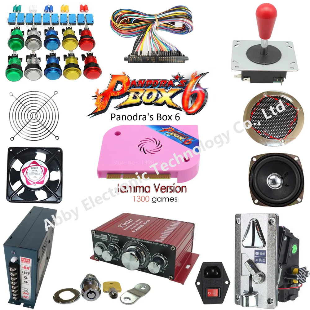 

Arcade game parts With Illuminated button LED bulbs holders nuts Joystick player buttons Pandora Box 6