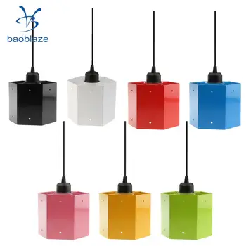 

Baoblaze Hexagon Ceiling Light Shade Cover Pendant Lampshade Seven Colors