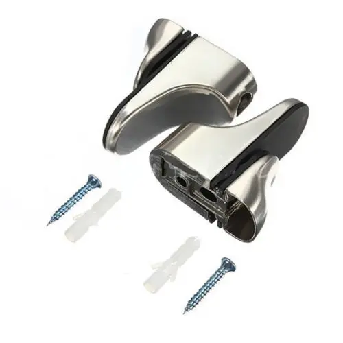 

2x Zinc Alloy Glossy Shelves Holder Bracket Supports Set For Glass Wood Durable